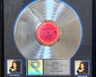 Michael Bolton Columbia Records RIAA Sales Award – 6 Million Album Sales – Framed Display