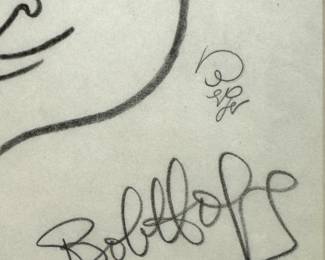 Bob Hope Original Signed Caricature Drawing – Framed Vintage Celebrity Sketch Artwork Collectible