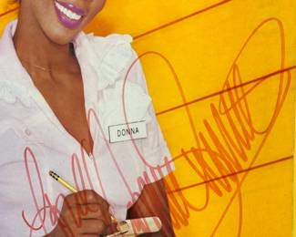 Donna Summer Signed She Works Hard for the Money Album – Framed Music Memorabilia