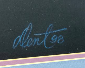 Authentic Denny Dent 1998 Signed Portrait – Arnold Granat Original Artwork