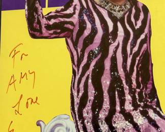 Framed Dame Edna Everage Autographed Broadway Poster by Barry Humphries – The Royal Tour 2001