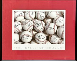 The Balls of Summer by Marquess – Framed Baseball Art Print Featuring Hall of Fame Signatures