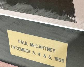 Autographed Paul McCartney Poster – 1989 Rosemont Horizon Tour, Friends of the Earth, Framed