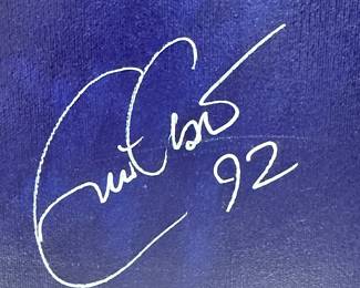 Framed Eric Clapton Original Painting (1992) – Signed Realistic Portrait of the Legendary Guitarist