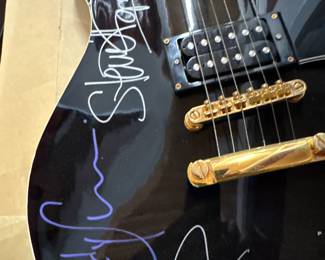 Autographed Les Paul Guitar by Members of The Police – Signature Close-Up