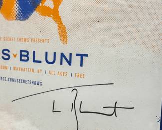 Autographed James Blunt Concert Poster – Rare MySpace Secret Show, Manhattan NY, Framed Art