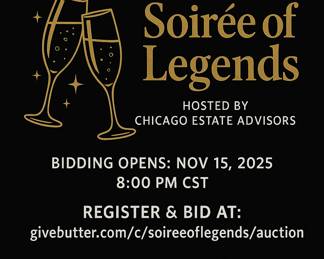 LIVE AUCTION: NOVEMBER 15th - 8PM - 9:30PM!
(Purchase VIP TICKETS to bid prior to 8pm)
https://givebutter.com/c/soireeoflegends/auction