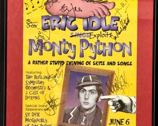 Eric Idle Signed Monty Python Poster – ‘A Rather Stupid Evening of Skits and Songs’ Chicago Theatre 2000s
