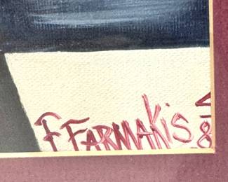 F. Farmakis 1984 Original Painting – Retro Jukebox Pop Art, Framed Mid-Century Americana