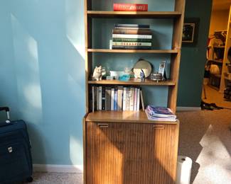 TEAK RECORD CABINET W SHELVES