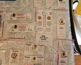 COLLECTION OF VARIOUS REDSKINS TICKET STUBS