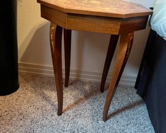 side view of Italy music box side table