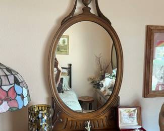 mirror stand on top of dresser part of a set from San Francisco 1930's