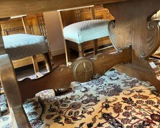 Photo of legs and bottom of the Bakers Dining room table set