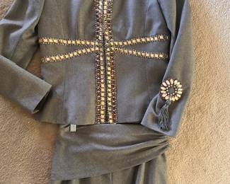 Valentino jacket and pant with crystal embellishments