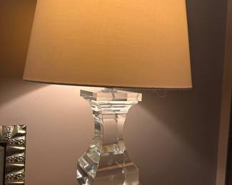 PAIR LUCITE TABLE LAMPS
