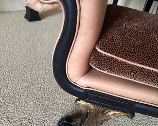 Unique leather and leopard bench