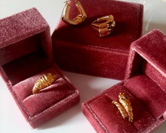 Gold earrings and rings!