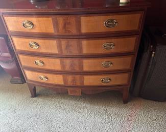 Baker Charleston collection bow front chest of drawers