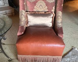 Statement leather large side chairs. WOW!!!