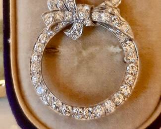 4 Carats of diamonds on platem vintage pin