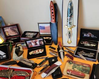 Selection of Pocket Knives and Large