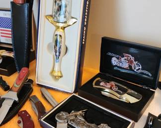 Selection of Pocket Knives and Large