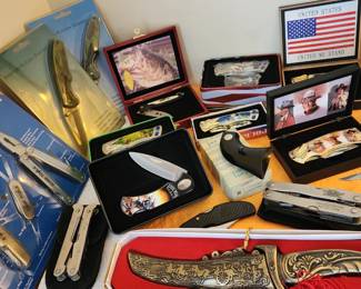 Selection of Pocket Knives and Large