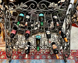 38 Bottle Standing Iron Wine Rack