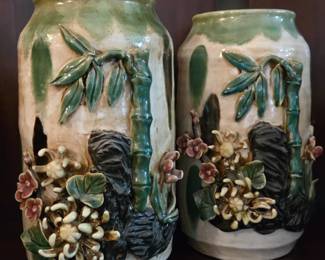 Majolica Style Vases