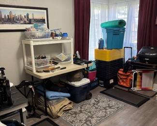 Tools, storage tubs/crates, coolers, floor mats