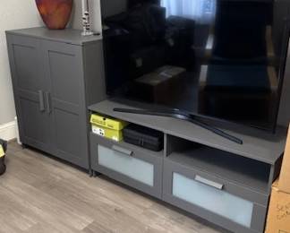 Ikea tv stand, storage, Samsung TV