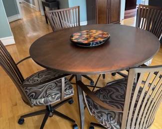 Contemporary dining room table and chairs