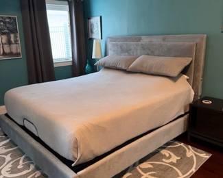 King bed with lighted headboard