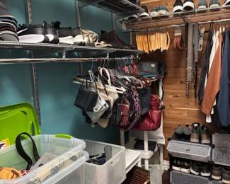 Purses, handbags, boots (some Uggs), shoes, lots of Skechers