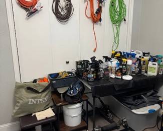 Extension cords, jumper cables, lawn and garden treatments