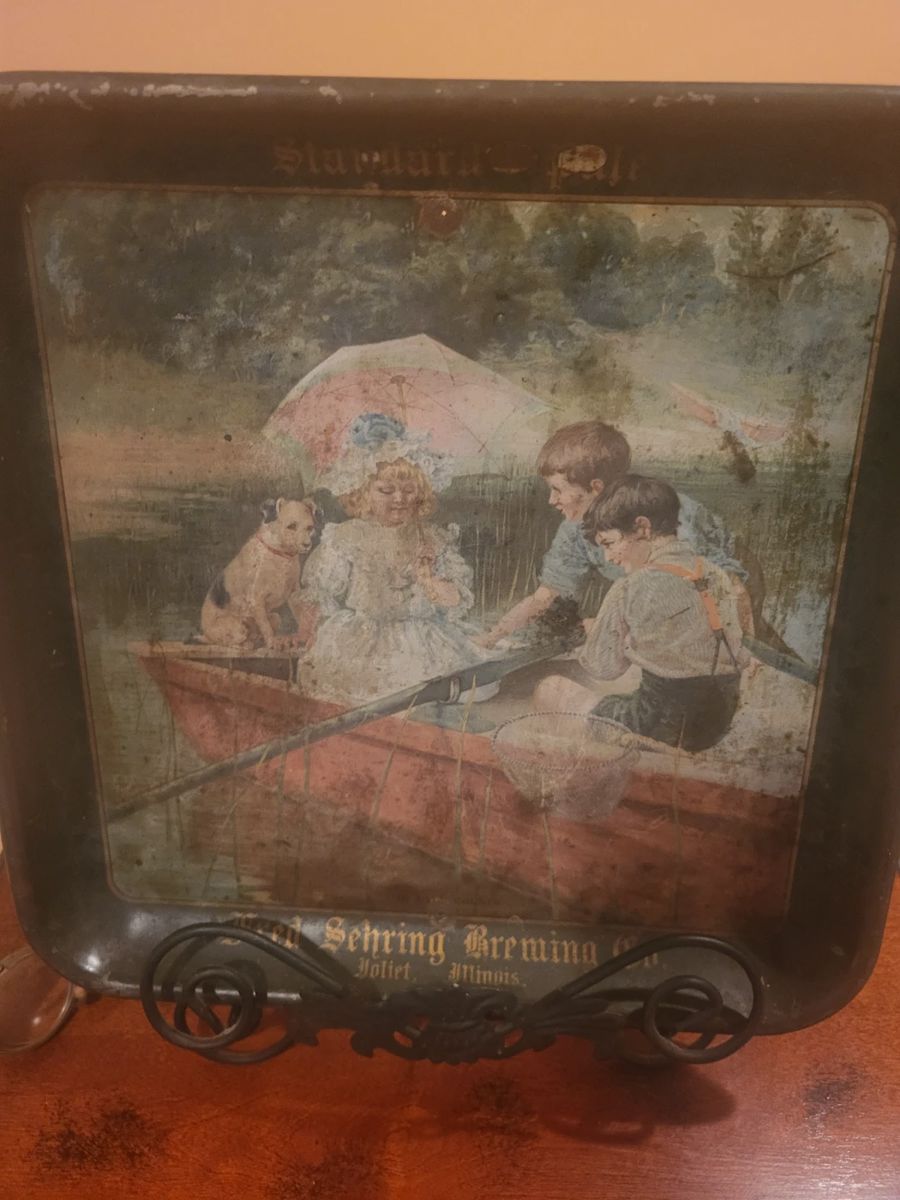 Pre-prohibition Joliet brewery tray