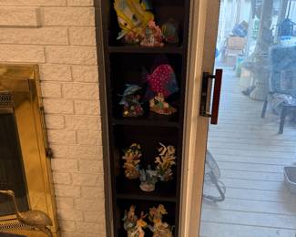 Bookcase, Fish, Dolphin and Mermaid Figurines