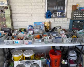 Tools, Garage items, Fishing items, etc.