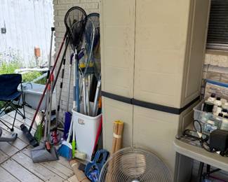 Storage Cabinet, Tools, Nets, etc.
