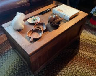 Wood truck as coffee table, decor