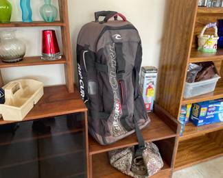 Rip curl bag, various shelves, misc