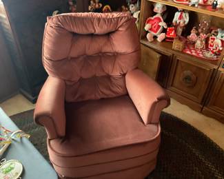 Salmon pink velvet chair-pair