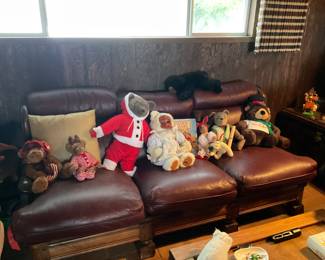 Bears! On leather sofa