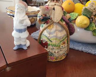 Jim Shore Santa and Lladro Santa