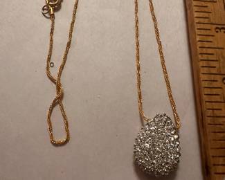 Rhinestone Tear Drop Necklace $15.00