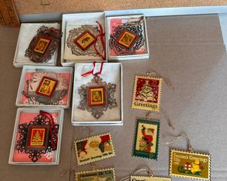 Postage Stamp Ornaments $24.00