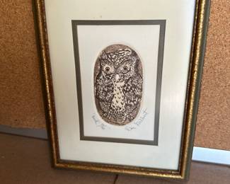 Don Gilbert Signed and Numbered Owl $25.00