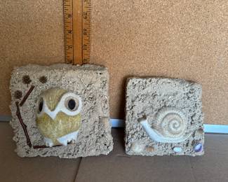 Owl and Snail Art $15.00