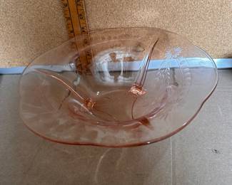 Pink Depression Footed Bowl $12.00